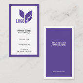 Paarse minimalistische moderne visitekaartje (Voorkant / Achterkant)