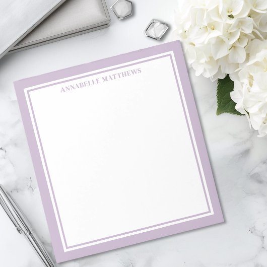 Paarse Minimalistische Monogram Notitieblok