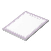 Paarse Minimalistische Monogram Notitieblok (Linkerzijde)