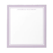 Paarse Minimalistische Monogram Notitieblok (Voorkant)