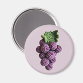 Paarse minimalistische oma fruit haakdruif magneet (Voorkant / Achterkant)