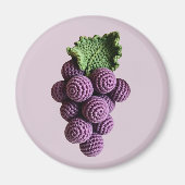 Paarse minimalistische oma fruit haakdruif magneet (Voorkant)