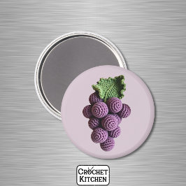 Paarse minimalistische oma fruit haakdruif magneet