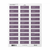 Paarse minimalistische retouradres etiket (Full Sheet)