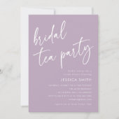 Paarse Minimalistische Script Bruidsfeest Thee Fee Kaart (Voorkant)