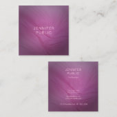 Paarse Minimalistische Sjabloon Professioneel Mode Vierkante Visitekaartje (Voorkant / Achterkant)