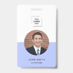 Paarse Minimalistische Stijlvolle Foto Identiteit Badge