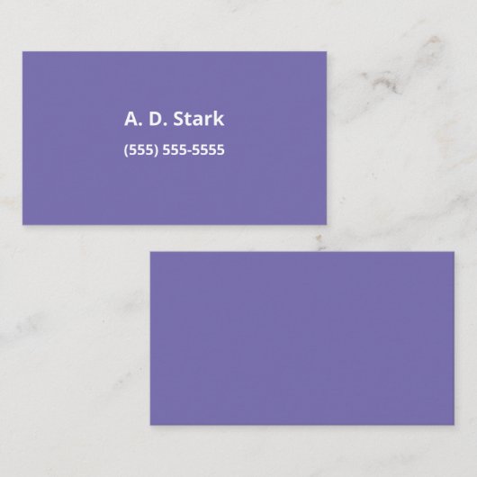 Paarse minimalistische Visitekaartjes met vaste Pe (Voorkant / Achterkant)