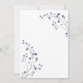  Paarse Minimalistische Wildbloemen 50ste Verjaard Kaart (Achterkant)