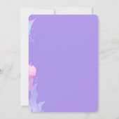 Paarse Minimalistische Zeemeermin Verjaardagsuitno Kaart (Achterkant)