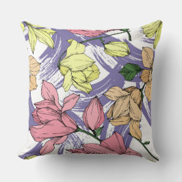 Paarse minnaar Magnolia Wildbloemen schattig botan Kussen