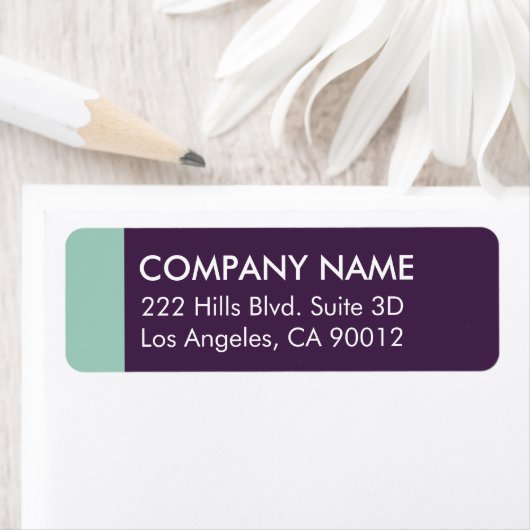 Paarse Mint Colour Block Modern Etiket (Insitu)