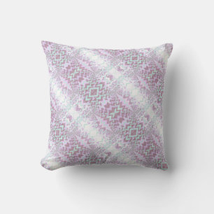 Paarse Mint Diagonaal Patroon Modern Kussen