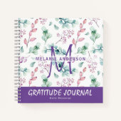 Paarse Mint Flowers Gratitude Blessing Journal Notitieboek (Voorkant)
