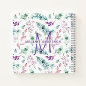 Paarse Mint Flowers Gratitude Blessing Journal Notitieboek (Achterkant)