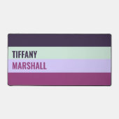 Paarse, Mint Green & Magenta Stripes Patroon Bureaumat (Voorkant)