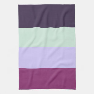 Paarse, Mint Green & Magenta Stripes Patroon Theedoek