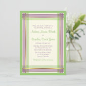 Paarse Mint Green Pset Wedding Uitnodiging (Staand voorkant)