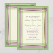 Paarse Mint Green Pset Wedding Uitnodiging (Voorkant / Achterkant)