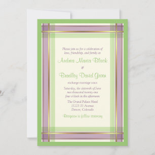 Paarse Mint Green Pset Wedding Uitnodiging