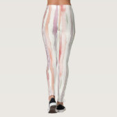 Paarse Mint Perzik Roze Strepen Leggings (Achterkant)