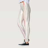 Paarse Mint Perzik Roze Strepen Leggings (Links)
