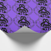 Paarse Mirror Afbeelding Music Cadeaupapier (Hoek)