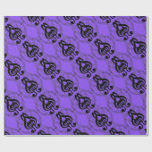 Paarse Mirror Afbeelding Music Cadeaupapier (Vlak)