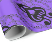 Paarse Mirror Afbeelding Music Cadeaupapier (Rol Hoek)