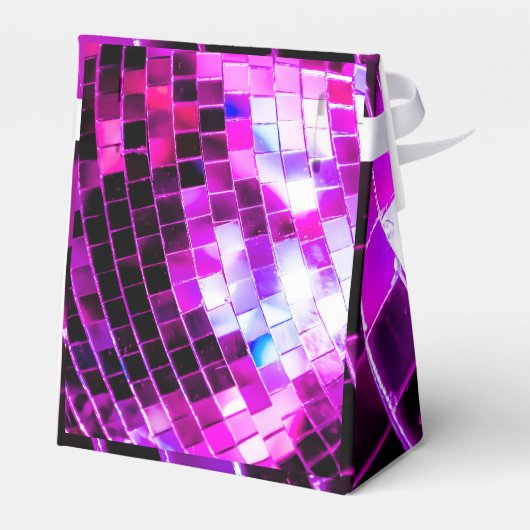 Paarse Mirror Disco Ball Bedankdoosjes (Achterkant)