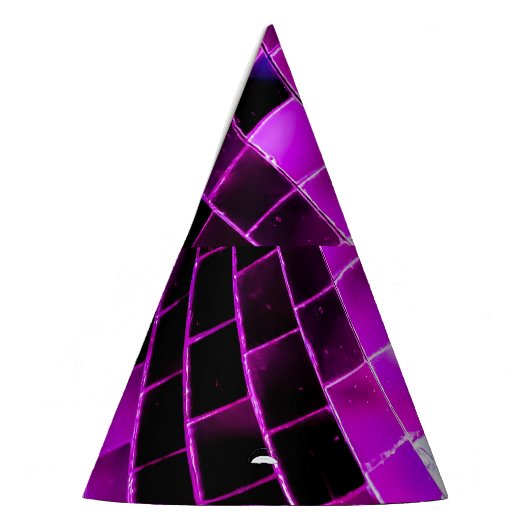 Paarse Mirror Disco Ball Feesthoedjes