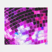 Paarse Mirror Disco Ball Fleece Deken (Voorkant (Horizontaal))