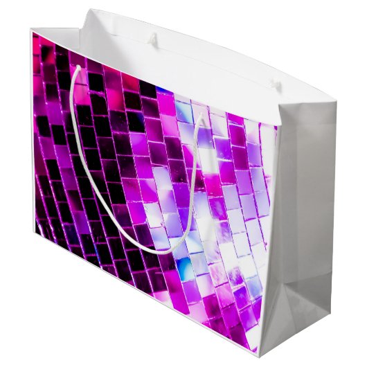 Paarse Mirror Disco Ball Groot Cadeauzakje (Achterkant Gekanteld)