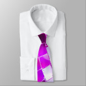 Paarse Mirror Disco Ball Stropdas (Gebonden)