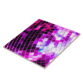 Paarse Mirror Disco Ball Tegeltje (Zijkant)
