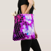 Paarse Mirror Disco Ball Tote Bag (Dichtbij)