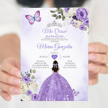Paarse Mis Quince Lavendel 15 Anos Zilveren Kroon Kaart<br><div class="desc">Quinceañera Paarse Lavendel Zilveren Kroonuitnodiging Mis Quince 15 Anos,  16e Verjaardag, </div>