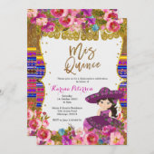 Paarse Mis Quince Mexican Birthday Uitnodiging (Voorkant / Achterkant)