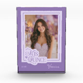 Paarse mis Quince Quinceañera foto acryl blok (Voorkant)