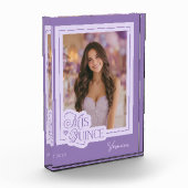 Paarse mis Quince Quinceañera foto acryl blok (Links)