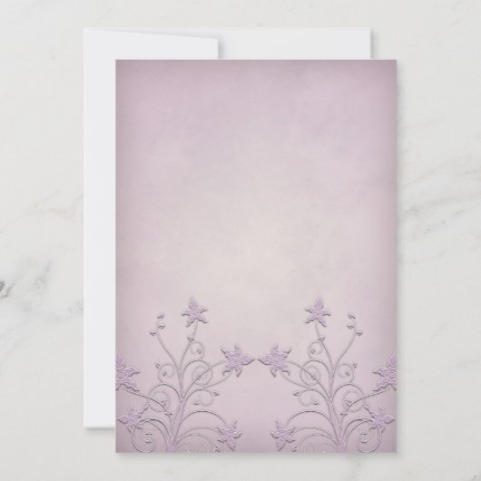 Paarse Mist Bloemen Elegante Huwelijksuitnodiginge Kaart (Achterkant)