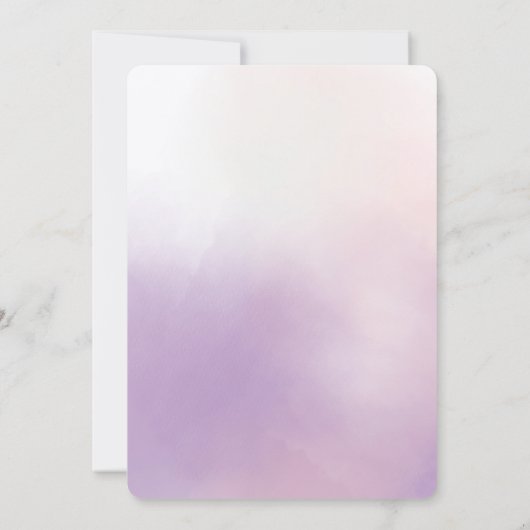 Paarse mist bruiloft kaart (Achterkant)
