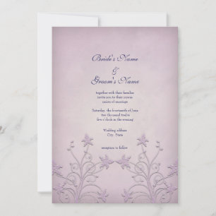 Paarse Mist Floral Elegant Wedding Invitations Kaart
