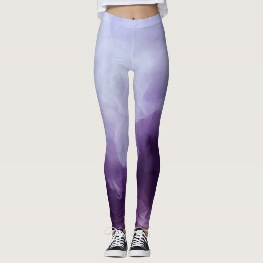 Paarse Mist Mysterieuze Mist Smoky Halloween Leggings (Voorkant)