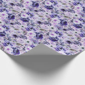 Paarse Mix Flower Wrapping Paper Cadeaupapier (Hoek)