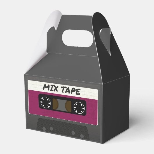 Paarse Mix-tape: 80 en 90-inch geïnspireerd cadeau Bedankdoosjes (Voorkant Zijde)