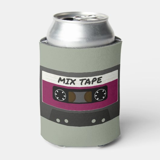 Paarse Mix-tape: 80 en 90-inch geïnspireerd cadeau Blikjeskoeler (Blikje Voorkant)