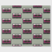 Paarse Mix-tape: 80 en 90-inch geïnspireerd cadeau Cadeaupapier (Vlak)