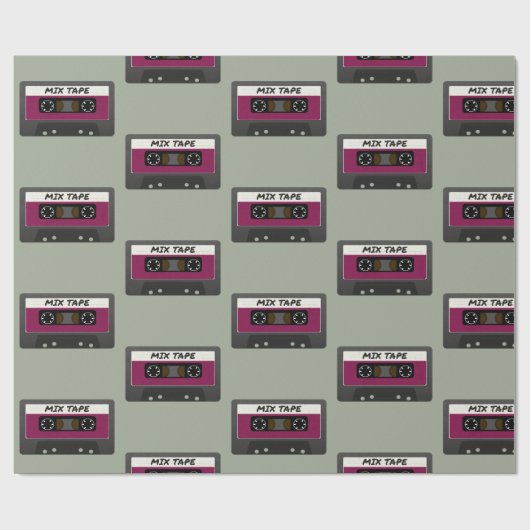 Paarse Mix-tape: 80 en 90-inch geïnspireerd cadeau Cadeaupapier (Vlak)