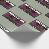 Paarse Mix-tape: 80 en 90-inch geïnspireerd cadeau Cadeaupapier (Hoek)